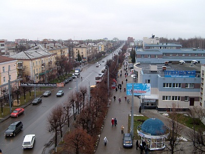 Вид на Йошкар-Олу с крыши Дома торговли, осень